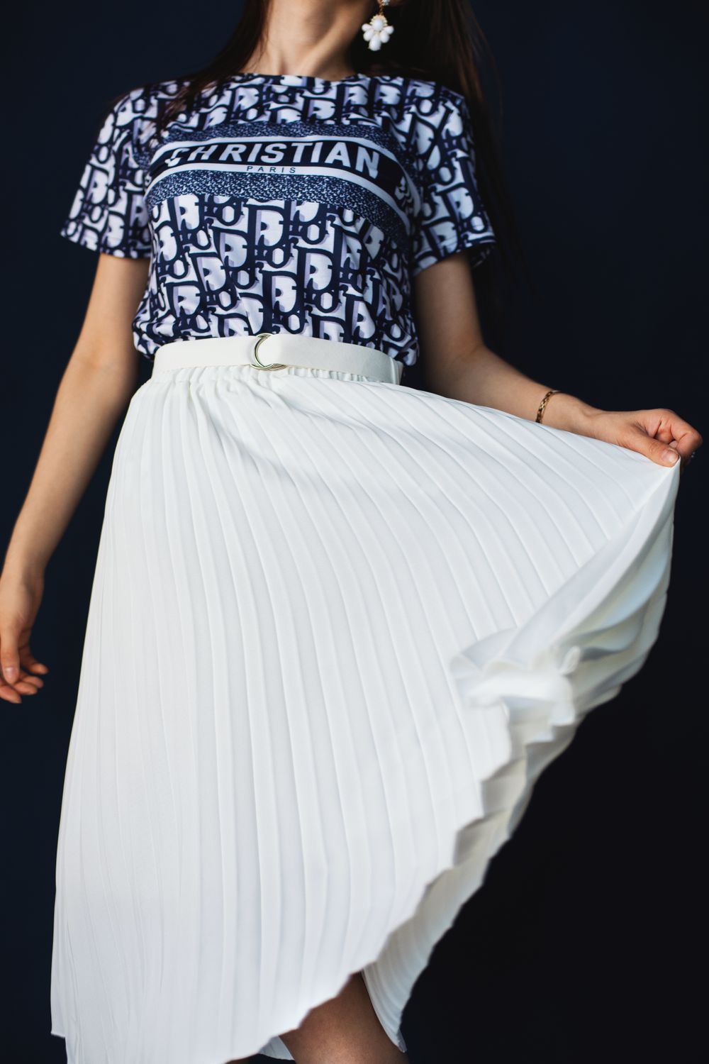 Delphine Pleated Midi Skirt