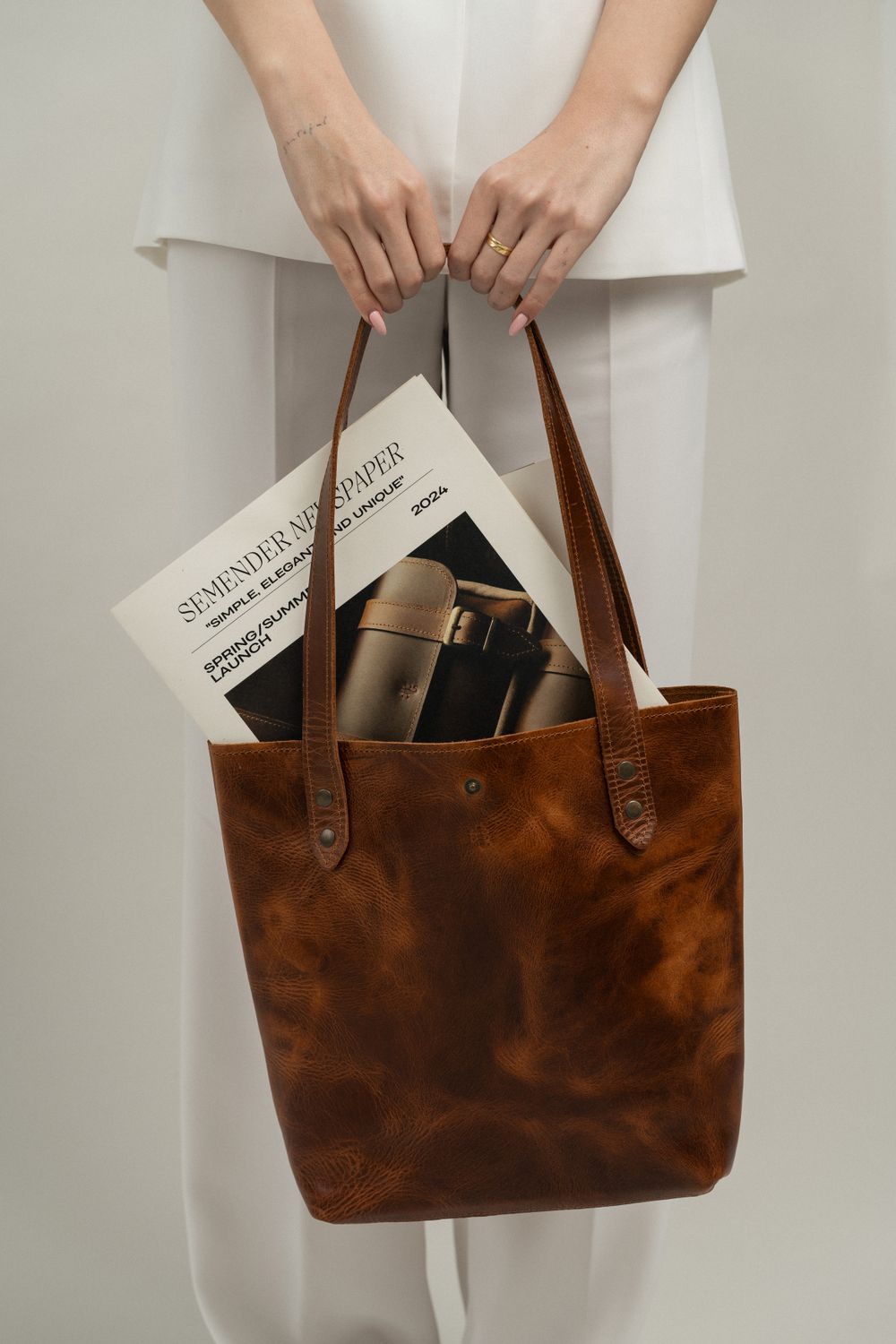 Tessa Leather Market Tote